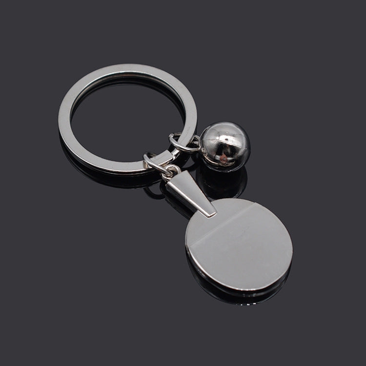 2pcs Table Tennis Metal Keychain Small Gift
