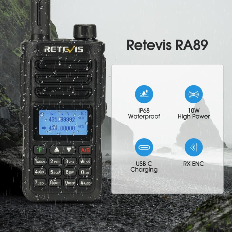 RETEVIS RA89 UV Dual-segment IP68 Waterproof Dual-guard Dual-standby Walkie Talkie