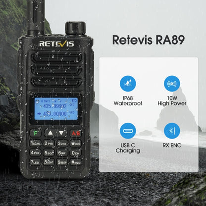 RETEVIS RA89 UV Dual-segment IP68 Waterproof Dual-guard Dual-standby Walkie Talkie