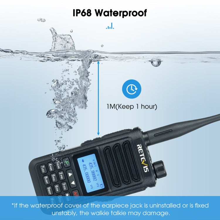 RETEVIS RA89 UV Dual-segment IP68 Waterproof Dual-guard Dual-standby Walkie Talkie