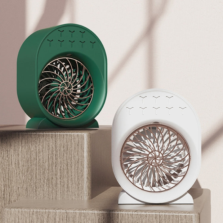 USB Spray Humidification Air Conditioning Fan Small Portable Desktop Air Cooler, Plug-in (White), Plug-in (Green), Charging (White), Charging (Green)