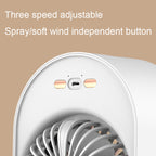 USB Spray Humidification Air Conditioning Fan Small Portable Desktop Air Cooler, Plug-in (White), Plug-in (Green), Charging (White), Charging (Green)