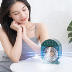 USB Spray Humidification Air Conditioning Fan Small Portable Desktop Air Cooler, Plug-in (White), Plug-in (Green), Charging (White), Charging (Green)