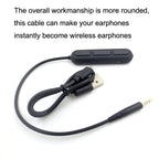 For BOSE QC25 / OE2 / QC35 / AKG / Y50 / Y40 Headphones Bluetooth Cable, ZS0012 Black