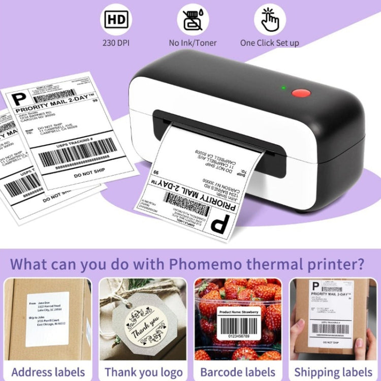 Phomemo PM246S Address Label Printer Thermal Paper Express E-Manifest Printer, US, EU