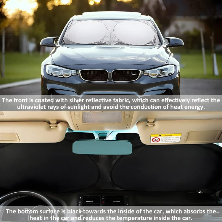 Car Double Circle Sun Visor Heat Insulation Sun Protection Sun Block, 150x80cm, 150x85cm, 160x86cm, 167x95cm, 190x90cm