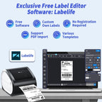 Phomemo D520-BT Bluetooth Thermal Shipping Label Printer Wireless Desktop Printer For Barcode Address Labels, US, EU