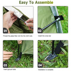 Outdoor Waterproof Bicycle Storage Shed Oxford 210D Heavy Duty Bike Tent, Army Green, Black