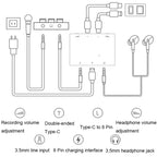 2 In 1 8 Pin+Type-C/USB-C Stereo Dual Channel Sound Card Live Converter, 2 In 1