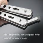 Folding Stone Clearing Hook Safety Hammer Portable Car Tire Cleaning Tool Set, Silver, Black