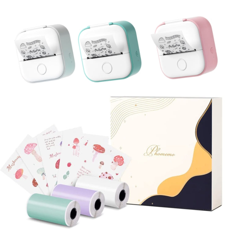 Phomemo T02 Gift Box Phone Bluetooth Mini Printer Photo Thermal Printer Family Student Wrong Question Printer, Gift Box