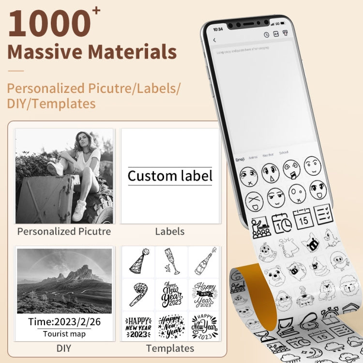 Phomemo T02 Gift Box Phone Bluetooth Mini Printer Photo Thermal Printer Family Student Wrong Question Printer, Gift Box