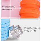 500ml Outdoor Sports Silicone Telescopic Cup Portable Foldable Travel Water Kettle