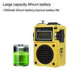 HanRongda HRD-701 Portable Full Band Radio Subwoofer Bluetooth TF Card Digital Display Radio, HRD-701 Yellow, HRD-701 Khaki