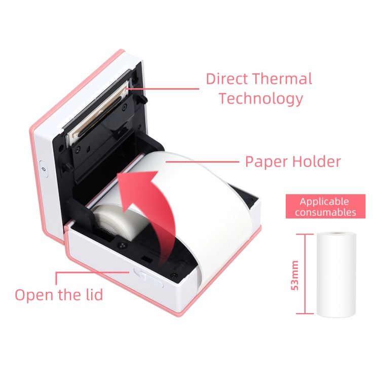Pocket Small Bluetooth Portable Photo Thermal Label Wrong Question Printer, Phomemo M02-BK, Phomemo M02-WH, Phomemo M02-GN, Phomemo M02-PK