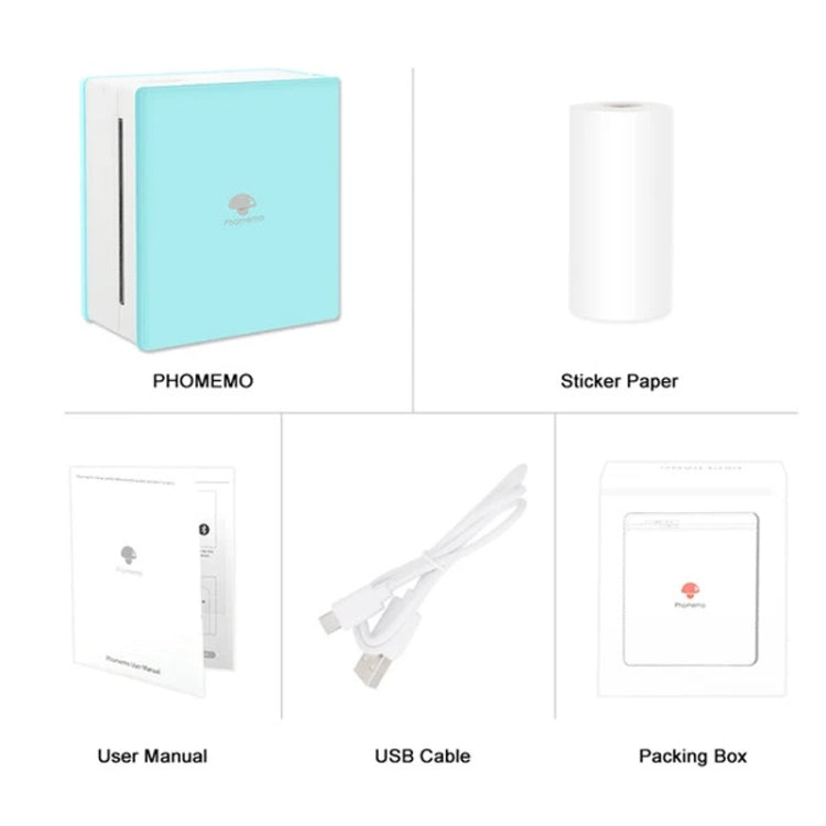 Pocket Small Bluetooth Portable Photo Thermal Label Wrong Question Printer, Phomemo M02-BK, Phomemo M02-WH, Phomemo M02-GN, Phomemo M02-PK