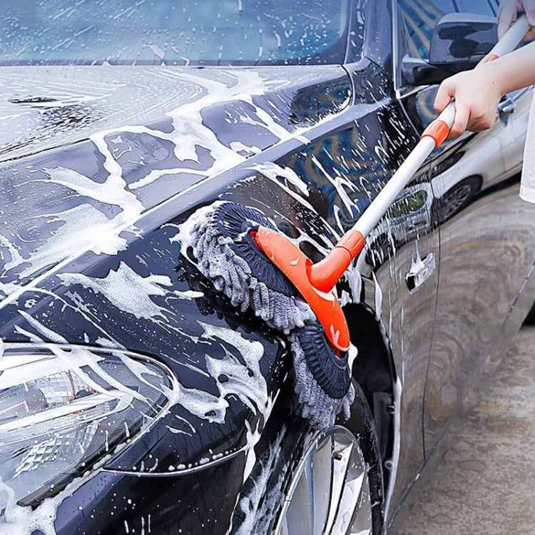 Car Wash Mop Soft Brush Long Handle Telescopic Rotary Car Cleaning Tool