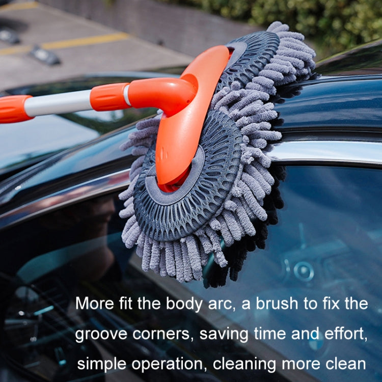Car Wash Mop Soft Brush Long Handle Telescopic Rotary Car Cleaning Tool