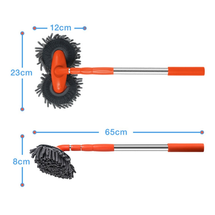 Car Wash Mop Soft Brush Long Handle Telescopic Rotary Car Cleaning Tool