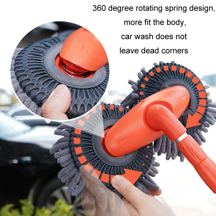 Car Wash Mop Soft Brush Long Handle Telescopic Rotary Car Cleaning Tool