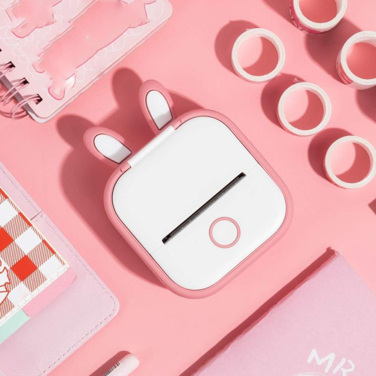 For Phomemo T02 Printer Silicone Protective Case, Pink Cat Ear, Purple Cat Ear, White Rabbit Ear, Green Rabbit Ear, Pink Rabbit Ear