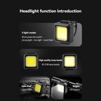 COB Lamp Beads Mini Mountain Bike Light USB Rechargeable Cycling Waterproof MTB Road Bike Lamp, White Headlight, Red Taillight, White Headlight+Red Taillight