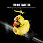 Yellow Duck Bike Bell Handlebar Headlight Car Ornaments Cycling Accessories Helmets Decor