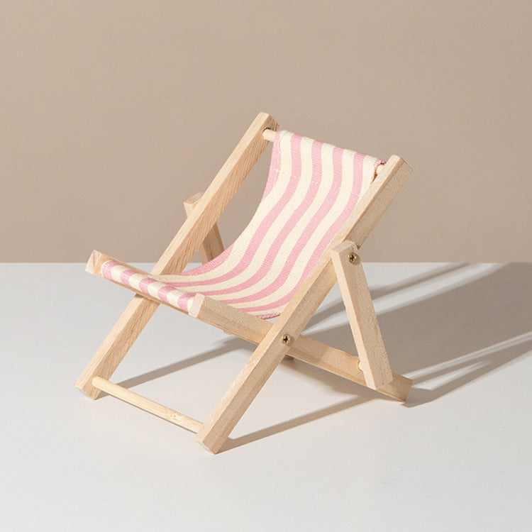 Wooden Craft Mini Desktop Ornament Photography Toys Beach Chair Phone Holder, A, C, D, E, F, G, Bear, Rabbit