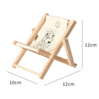 Wooden Craft Mini Desktop Ornament Photography Toys Beach Chair Phone Holder, A, C, D, E, F, G, Bear, Rabbit