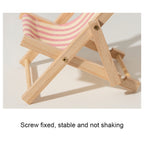 Wooden Craft Mini Desktop Ornament Photography Toys Beach Chair Phone Holder, A, C, D, E, F, G, Bear, Rabbit