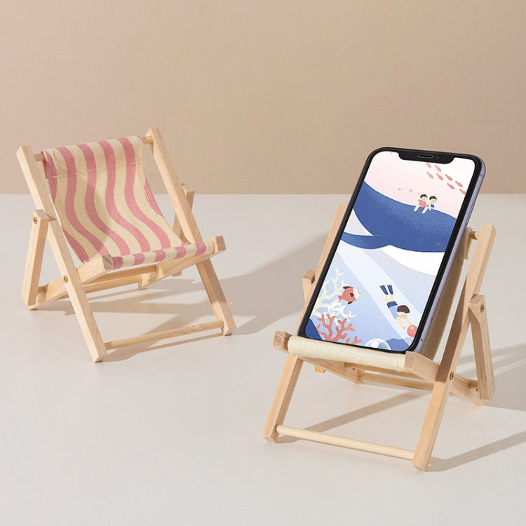 Wooden Craft Mini Desktop Ornament Photography Toys Beach Chair Phone Holder, A, C, D, E, F, G, Bear, Rabbit