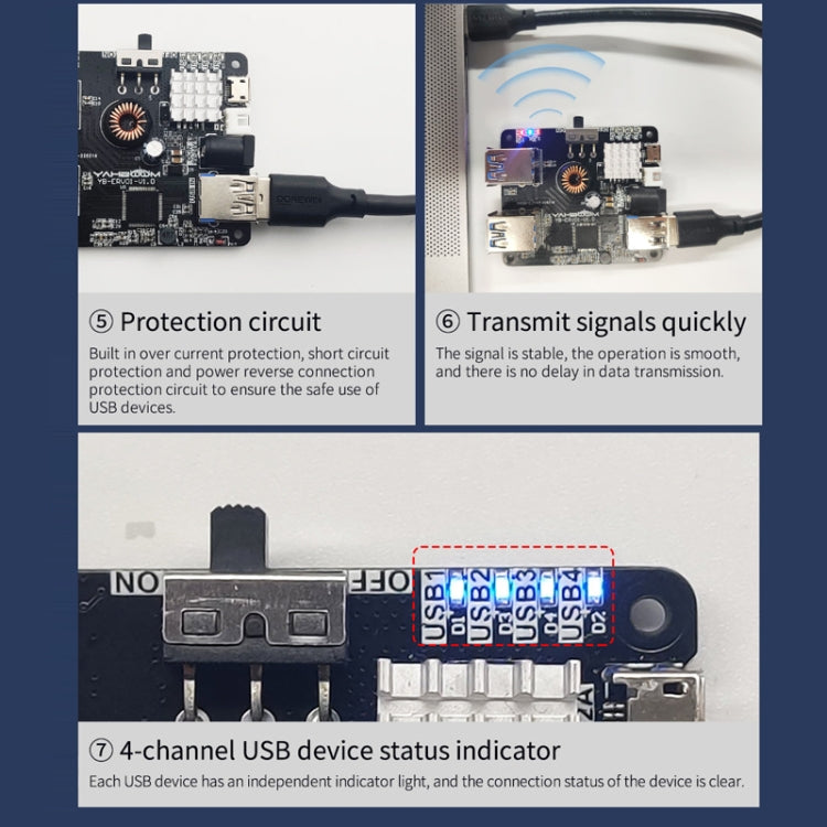 Yahboom USB3.0 HUB Expansion Board ROS Robot Expansion Dock