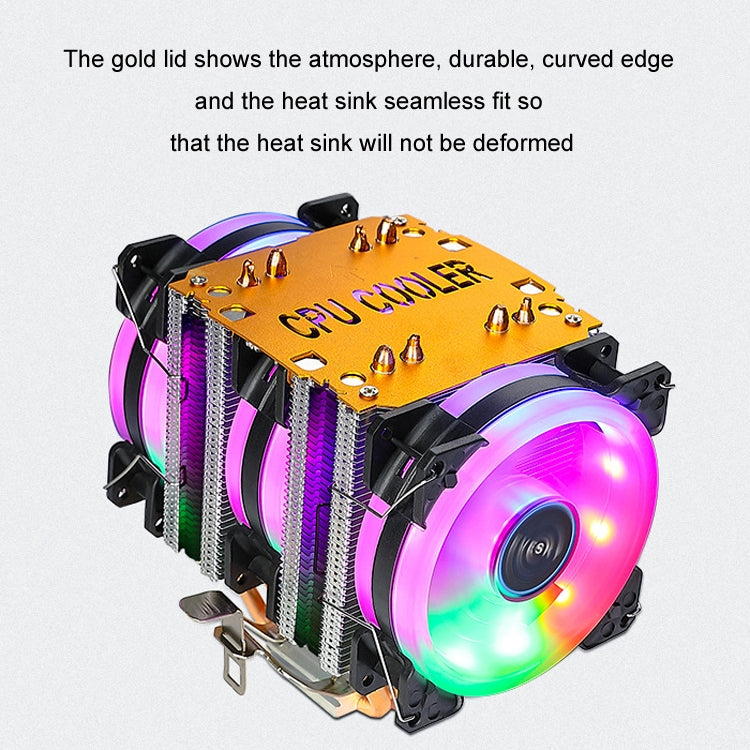 EVESKY 600 Desktop Computer 4 Copper Tube Mute CPU Cooling Fan, Single Fan Without Light, No Light Three Fans, Color Single Fan, Color Three Fans