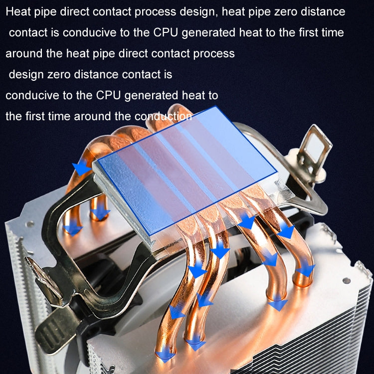 EVESKY 600 Desktop Computer 4 Copper Tube Mute CPU Cooling Fan, Single Fan Without Light, No Light Three Fans, Color Single Fan, Color Three Fans