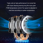 EVESKY 600 Desktop Computer 4 Copper Tube Mute CPU Cooling Fan, Single Fan Without Light, No Light Three Fans, Color Single Fan, Color Three Fans