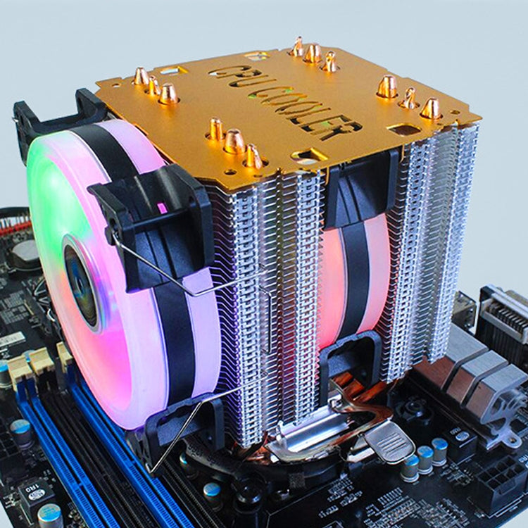 EVESKY 600 Desktop Computer 4 Copper Tube Mute CPU Cooling Fan, Single Fan Without Light, No Light Three Fans, Color Single Fan, Color Three Fans