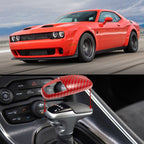 For Dodge Challenger/Charger SRT Gear Left-hand Drive Head Cover Gear Lever Decoration, Black, Red