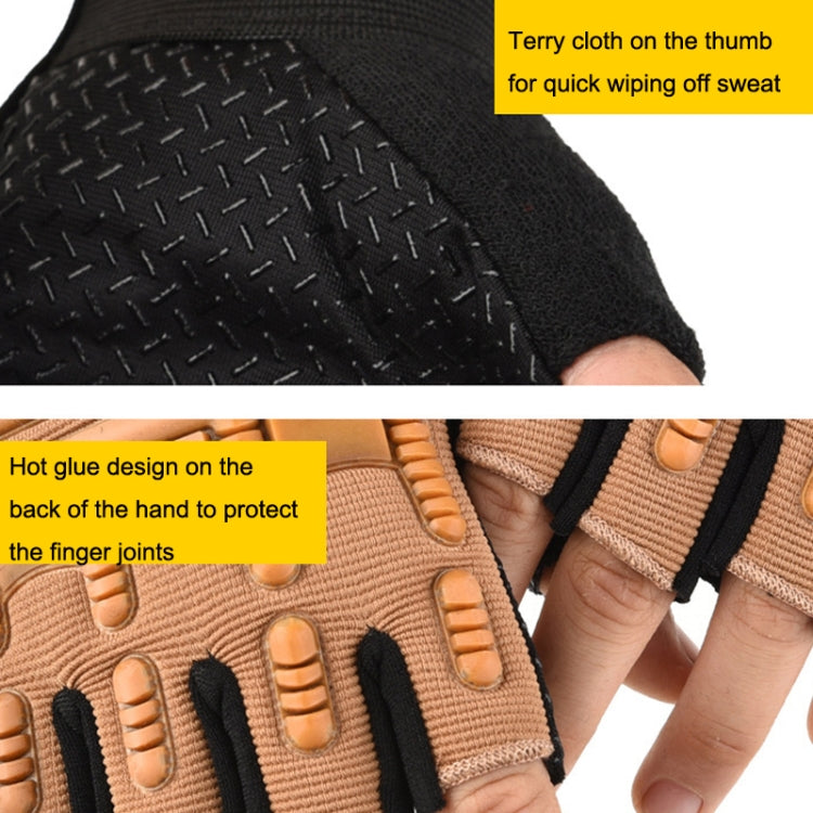 Outdoor Riding Balance Wheel Skating Military Training Children Half-Finger Gloves, M, L