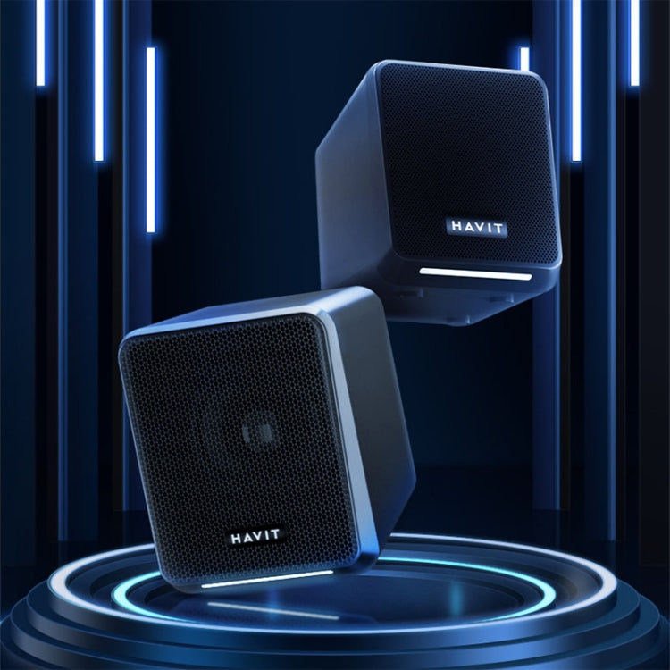 Havit A20 Plus Colorful Ambient Light Wired Computer Audio Stereo Surround Sound Speaker, Black