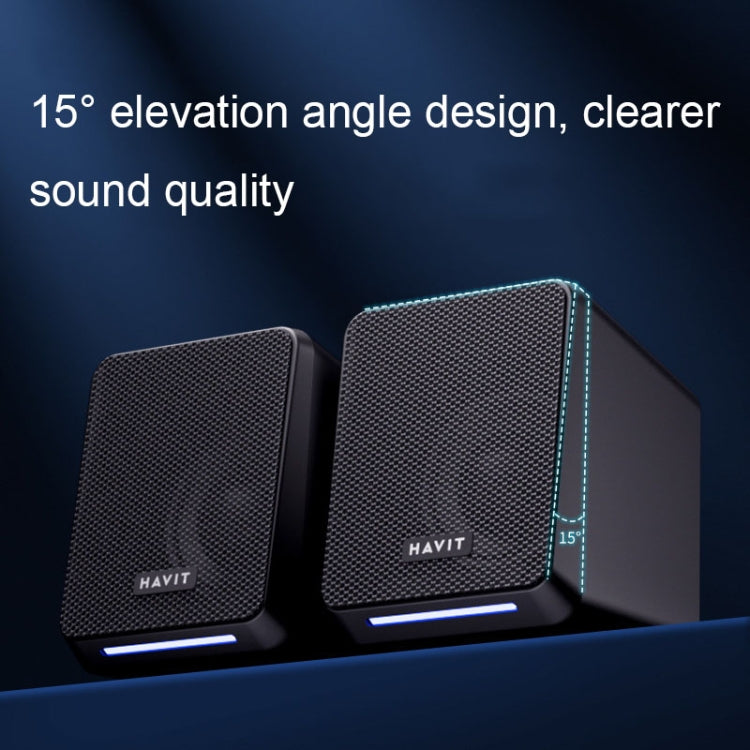 Havit A20 Plus Colorful Ambient Light Wired Computer Audio Stereo Surround Sound Speaker, Black