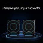 Havit A20 Plus Colorful Ambient Light Wired Computer Audio Stereo Surround Sound Speaker, Black
