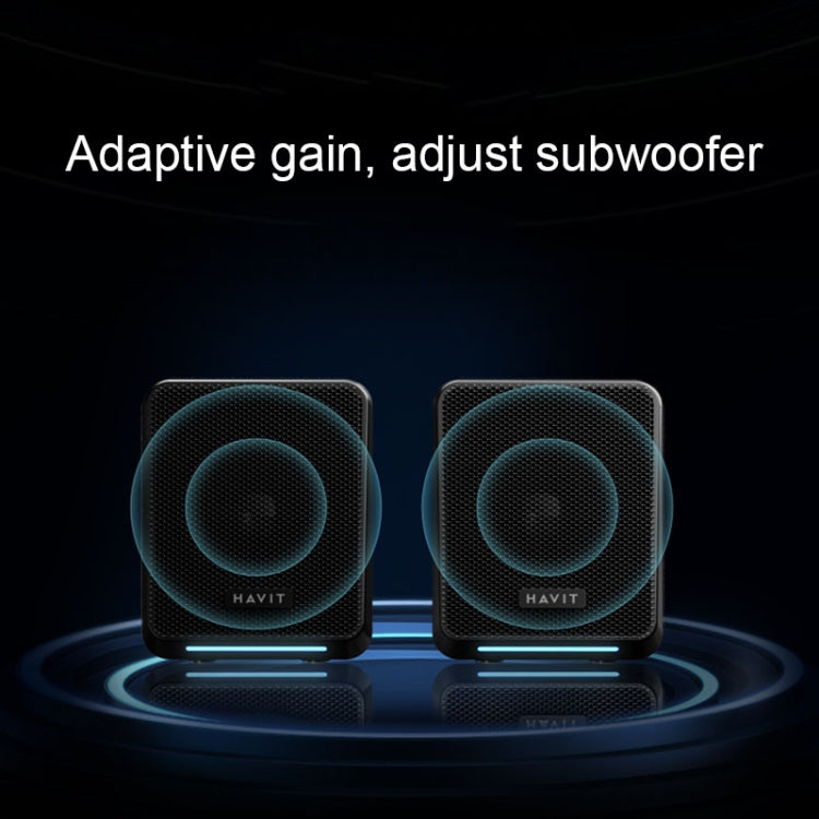 Havit A20 Plus Colorful Ambient Light Wired Computer Audio Stereo Surround Sound Speaker, Black