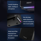 Havit A20 Plus Colorful Ambient Light Wired Computer Audio Stereo Surround Sound Speaker, Black