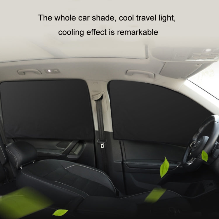 Heat-insulating Opaque Vinyl Coated Magnetic Car Curtains, Full Blackout Principal Drive, Full Blackout Co-pilot, Full Blackout Rear Row, Titanium Silver Principal Driver, Titanium Silver Co-pilot, Titanium Silver Rear Row