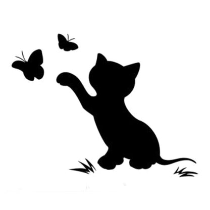 10pcs Disc Cat Reflective Scratch Body Sticker