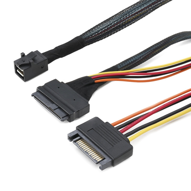 Mini SAS 36P HD8643 To MINI SAS 8639+ 15P Power Hard Drive Data Cable, 36P HD8643 To MINI SAS 8639+ 0.5m, 36P HD8643 To MINI SAS 8639+ 0.75m
