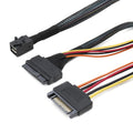 Mini SAS 36P HD8643 To MINI SAS 8639+ 15P Power Hard Drive Data Cable, 36P HD8643 To MINI SAS 8639+ 0.5m, 36P HD8643 To MINI SAS 8639+ 0.75m