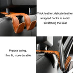 Car Double Hook Stainless Steel Rear Headrest Mobile Phone Holder