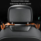 Car Double Hook Stainless Steel Rear Headrest Mobile Phone Holder
