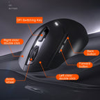 Inphic DR01 Bluetooth 3 Mode Wireless Mouse Charging Quiet Office Game Laptop Computer Home Use, DR01 (Black)